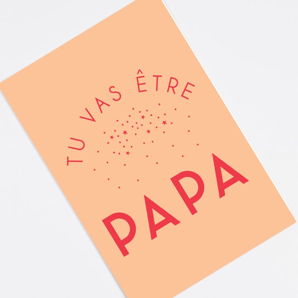 "You're Gonna Be A Dad" announcement card - In French