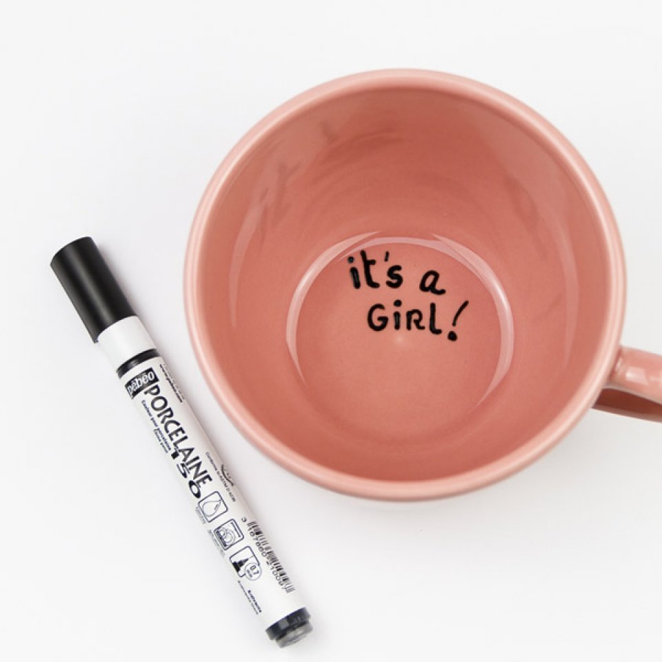 Felt Tip Pen (Ideal for a pregnancy announcement on porcelain) 