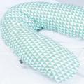 Pregnancy Pillow Case- one size, turquoise/green triangle print 